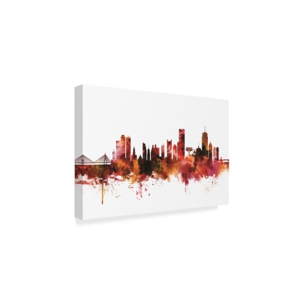 Michael Tompsett 'Boston Massachusetts Skyline Red Iii' Canvas Art,12x19